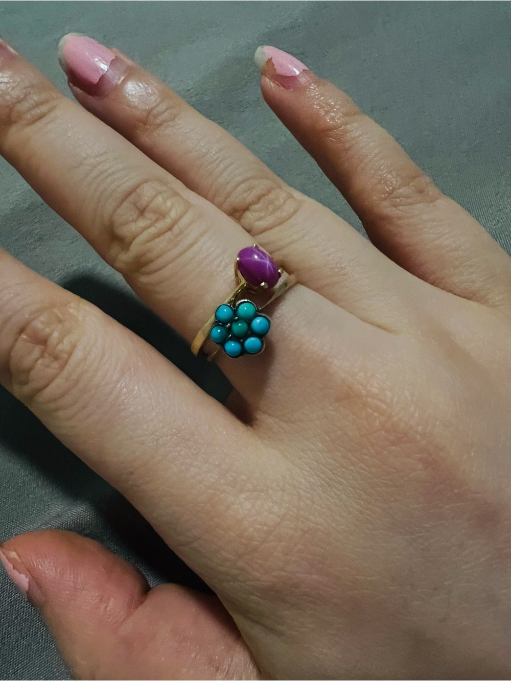 Vintage 14K Solid Gold Star Ruby Ring | Size 6 | Tested & Hallmarked - Picture 8 of 9